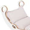 MISIOO Babywippe Mini Rocker XS 4in1 + Kletterwand/Rutsche + Kissen Hellbeige, Holzspielzeug