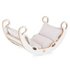MISIOO Baby Wippe Mini Rocker XS 2in1 + Kissen Licht Beige, weiß, Holzspiel