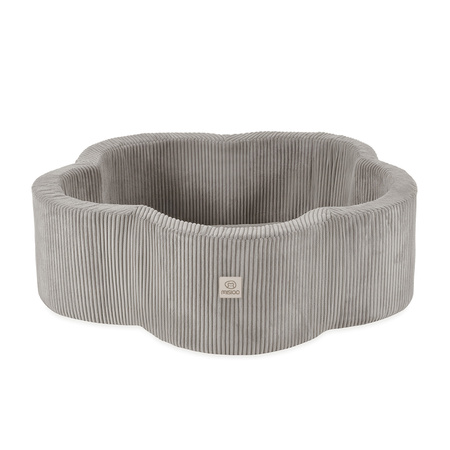 MISIOO Bällebad Blumenbecken mit Matte, 95x30, beige, Premium-Cord, Floral Fun Zone