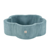 MISIOO Bällebad mit Matte, 95x30, blau, Premium Cord, Floral Fun Zone