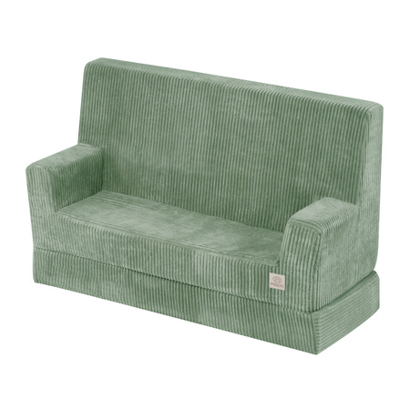 MISIOO Sofa z podłokietnikami Foldie, zielony sztruks premium