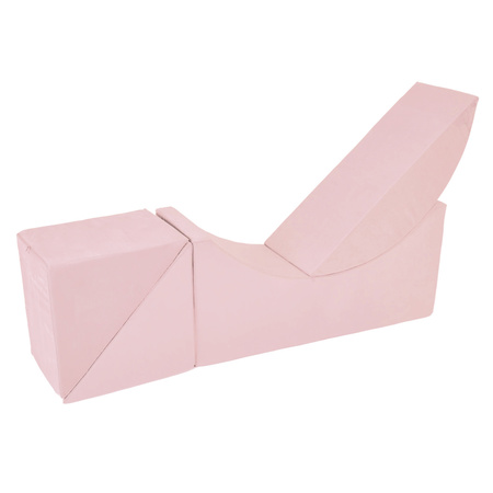 Misioo chaise longue, rosa, Samt