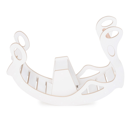 MISIOO Babywippe mit Sitzbank, weiß, Wooden Play