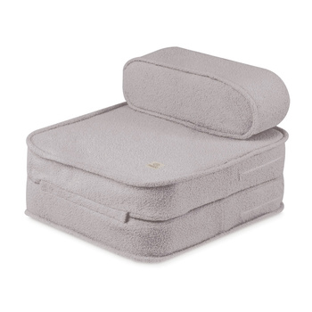 MISIOO Kinderklappsessel, 150x60x25 cm, graues Lammfell