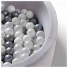 MISIOO Bälle für das Bällebad, 6 cm, Satz mit 200 Stück: Perle, transparent, silber