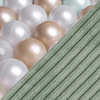 Misioo Ballpool, grün, rund, Premium Cord, 90x30, 200 Bälle: pearl, pearl mint, gold
