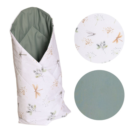 LAMA LOVE Rożek niemowlęcy, 80x80, Ważki