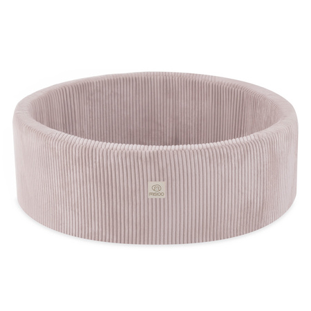 MISIOO Spielplatz Bällebad + Treppenstufe (+200 Bälle: pearl, gold, pearl blassrosa), Blassrosa, Premium Cord