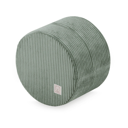 MISIOO Pouf rond 40x30 cm, vert, velours côtelé de qualité supérieure