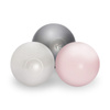 Misioo Ballpool, grau, rund, Velours, 90x30, 200 Bälle: rosa, silber, perlmutt