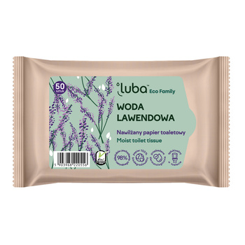 Luba Eco Family - Nawilżany papier toaletowy Woda lawendowa, 50 szt.