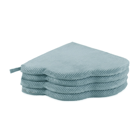 MISIOO tapis de fleurs, 115x115x5cm, bleu, velours côtelé de qualité supérieure, fleurs duveteuses