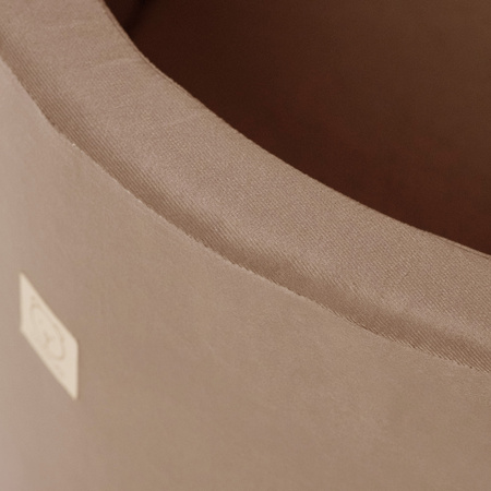 MISIOO Trockenbecken, 90x40 cm, rund, gold (beige), Samt, Samt