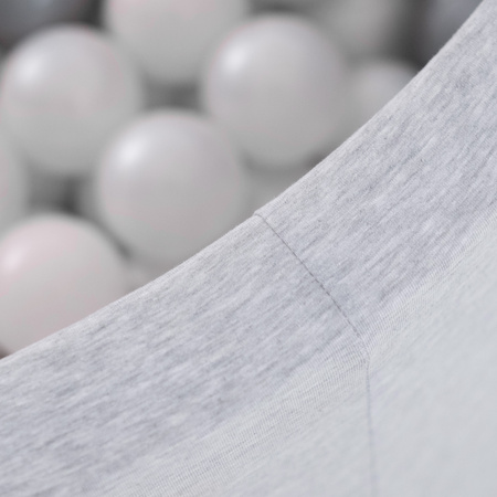 Misioo Bällebad, hellgrau, rund, Baumwolle smart, 90x40, 300 Bälle: pearl, hellblau, silber