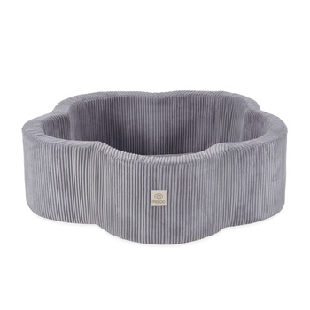 MISIOO Bällebad, 95x30, grau, Premium Cord, Floral Fun Zone