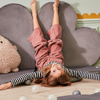 MISIOO Tapis, 120x120x5 cm, fleur, gris, velours