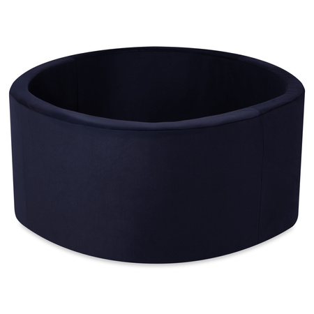 Misioo Basen z piłkami, Indigo, okrągły, velvet, 90x40, 300 piłek: perłowy, jasnoniebieski, srebrny