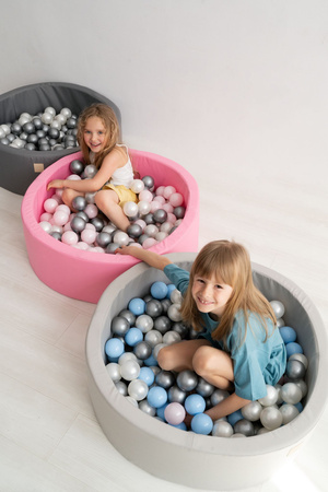 MISIOO Suchy basen, 90x30 cm, okrągły, różowy, active wodoodporny