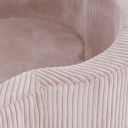 MISIOO Suchy basen kwiatek , 95x30, jasny róż, sztruks premium, Floral Fun Zone, 300piłek: perłowy, jasny różowy perłowy, złoty