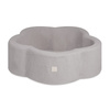 MISIOO Trockener Blumenpool, 95x30 cm, graues Lammfell (+ 200 Kugeln silber, perlmutt, transparent), Floral Fun Zone