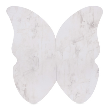 MISIOOO Matte, 138x138x5cm, Schmetterling, weißer Marmor, Samt