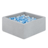 MISIOO Dry pool, 130x130x50 cm, quadratisch, hellgrau, Baumwolle, smart