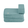 MISIOO Kinderklappsessel, 150x60x25 cm, Premium Cord blau