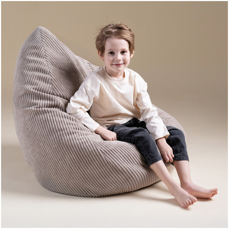 MISIOO Fotel worek Sako, jasny róż, sztruks premium, rozmiar S (85x80x75)