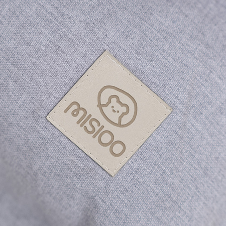 MISIOO Small Rocker 4-in-1 Wippe + Kletterwand/Rutsche + Kissen Hellgrau, weiß Holzspiel