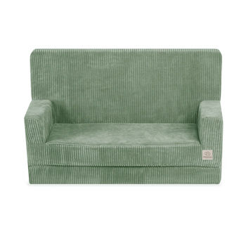 MISIOO Foldie Sofa mit Armlehnen, Premium Cord grün
