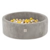 Misioo Pool mit Kugeln, beige, rund, Premium-Cord, 90x30, 200 Kugeln: Perle, gelb, gold