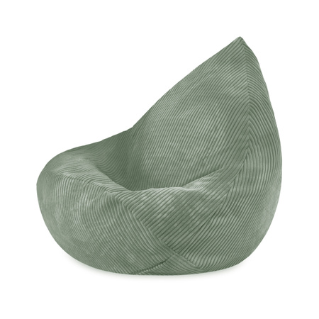 MISIOO Fotel worek Sako dla dzieci, zielony, sztruks premium, rozmiar S (85x80x75)