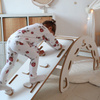 MISIOO Small Rocker 4-in-1 Wippe + Kletterwand/Rutsche + Kissen (rosa Samt), weiß Holzspielzeug