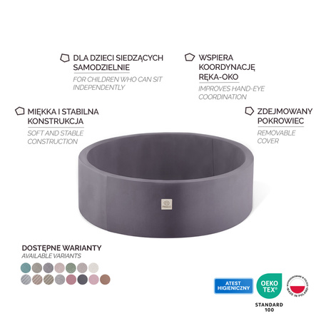 MISIOO Bällebad, 90x30 cm, rund, gold (beige), Samt, Samt