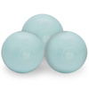 MISIOO Bällebad, blau, rund, Premium-Cord, 90x30, 200 Bälle: pearl, pearl mint, silber