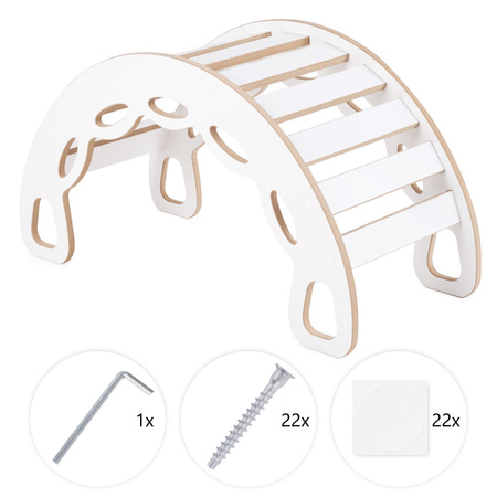 OUTLET MISIOO Bujak Small Rocker + ścianka wspinaczkowa/zjeżdżalnia, biały Wooden Play