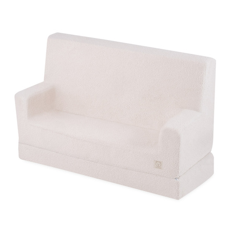 MISIOO Foldie sofa with armrests, cream lambskin