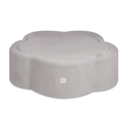 MISIOO Suchy basen kwiatek z matą, 95x30 cm, szary baranek (+ 300 piłek srebrne, perłowe, transparentne), Floral Fun Zone