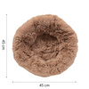 Plush round bed - cushion FLUFFY Dark beige, 45x45 cm