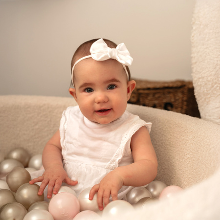 MISIOO Bällebad, rund, 90x30 cm, graues Lammfell