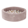 MISIOO Dry Pool, 90x30 cm, rund, puderrosa, Puffy Lamell (+200 Kugeln Perle, hellrosa Perle, gold)