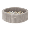 MISIOO Trockenbecken, 90x30 cm, rund, beige, Puffy Lamell (+200 Perlenkugeln, transparent, gold)