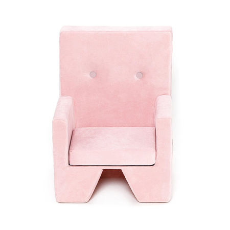 MISIOO Sessel, rosa - rosa Knöpfe, Samt - Premium Kollektion