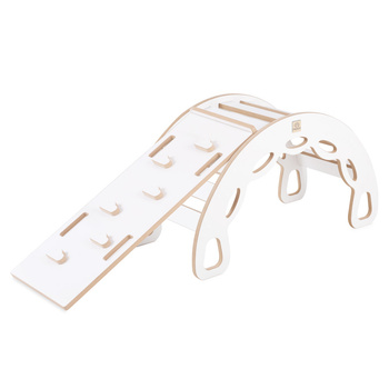 OUTLET MISIOO Bujak Small Rocker + ścianka wspinaczkowa/zjeżdżalnia, biały Wooden Play