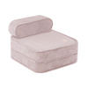 MISIOO Baby reclining chair, 150x60x25 cm, light pink, premium corduroy