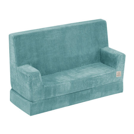 MISIOO Sofa z podłokietnikami Foldie, niebieski sztruks premium