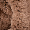 Plush round bed - cushion FLUFFY Dark beige, 45x45 cm