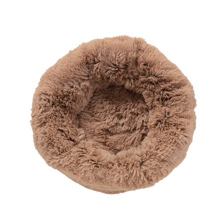 Plush round bed - cushion FLUFFY Dark beige, 55x55 cm
