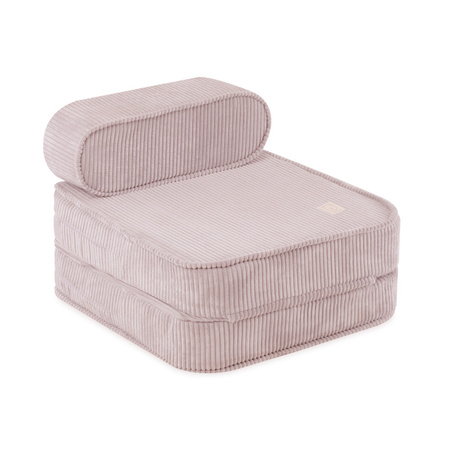 MISIOO Kinderklappsessel, 150x60x25 cm, hellrosa, Premium-Cord