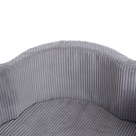 MISIOO Bällebad mit Matte, 95x30, grau, Premium-Cord, Floral Fun Zone, 200 Bälle: perl, silber, hellblau